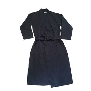 Dark gray spa, waffle, bath robe size small